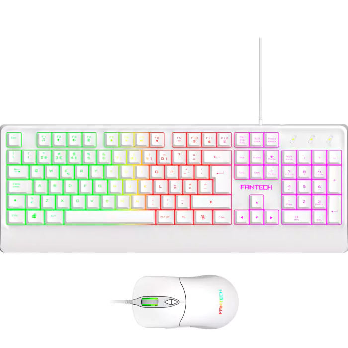 Combo Teclado + Rato Fantech Office RGB Branco